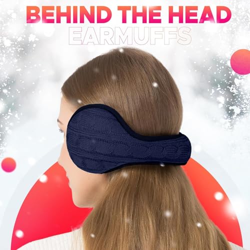NORTHWIND Winter ear muffs for men, ear muffs for women, ear cover for winter Behind The Head Style Winter Earmuffs for Men & Women Adjustable (Navy) - Image 3