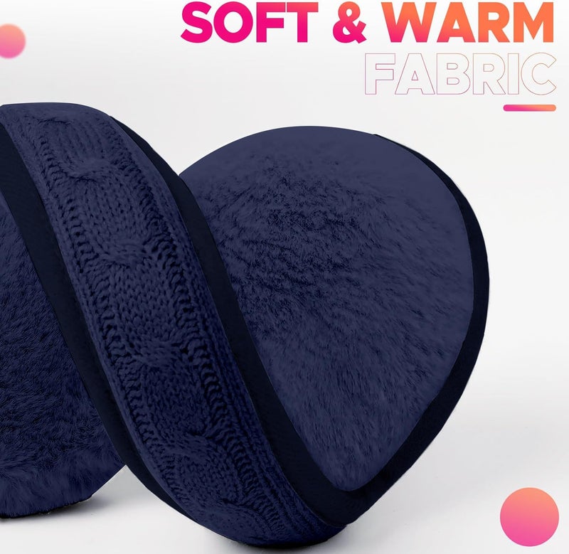 NORTHWIND Winter ear muffs for men, ear muffs for women, ear cover for winter Behind The Head Style Winter Earmuffs for Men & Women Adjustable (Navy) - Image 2