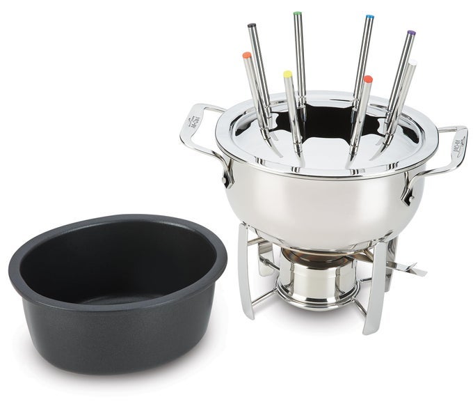 ALLCLAD SPECIALTY STAINLESS STEEL FONDUE SET 12 PIECE POTS AND PANS COOKWARE SILVER