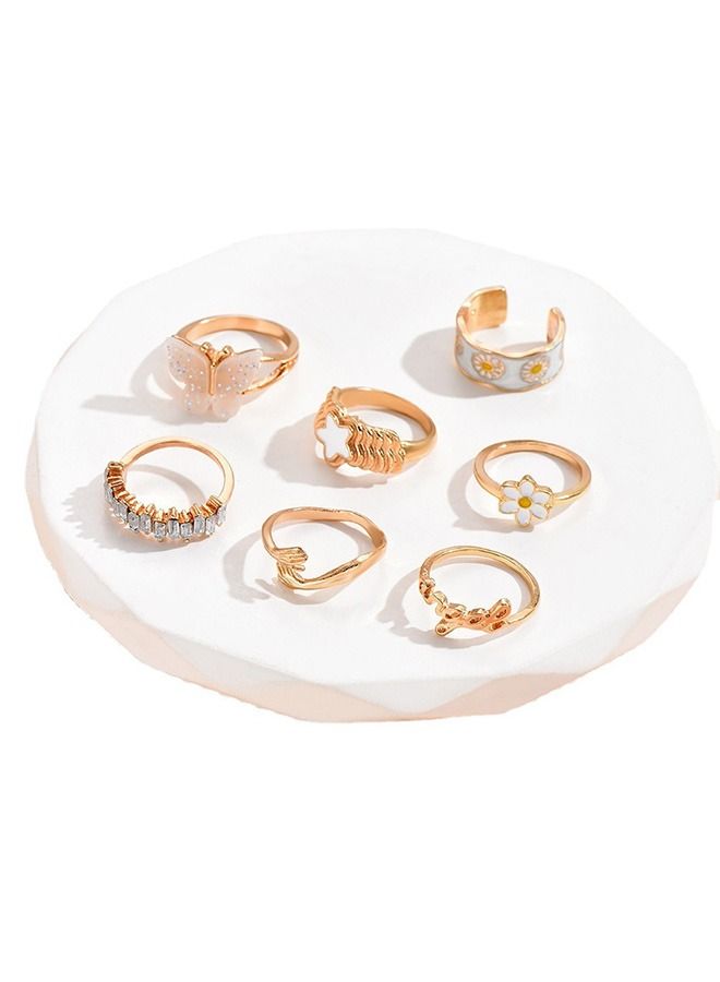 7-Piece Butterfly Star Ring Set - Image 1