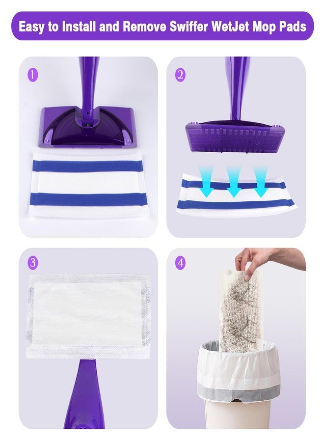 GLIMGLINT Mop Pad Refills Compatible with Swiffer Wet Jet, 4-Layer Thickened & Super Absorbent, WetJet Pads Refills, Cleaning Pads, Disposable Dry Floor Mop Pads, 64 Count - Image 4