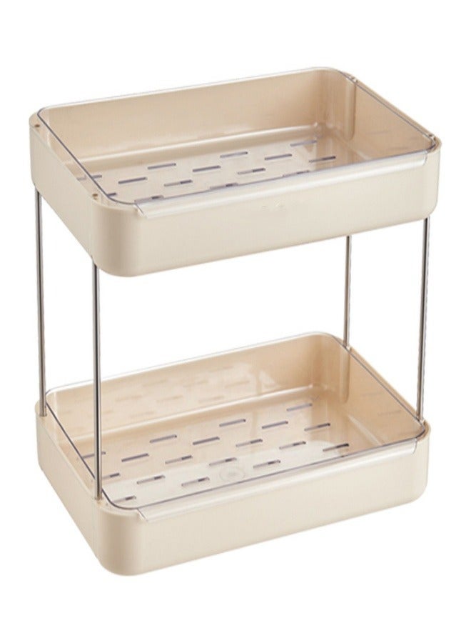 Double Layer Cup Drying Rack with Drain Tray, Bathroom Cup Storage Rack with Basket, Perfume Storage Box, Cosmetic Storage Box, Multi-Function Kitchen Storage Rack (Can Hold Glasses, Tumblers and Tea Cups) - Image 2