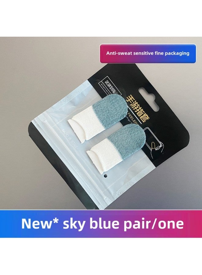 Feizhi Game Finger Set Eating Chicken God Set Double Silver Cloth The Glory Of The King Peace Elite E-sports Finger Set-Product Color:New* Sky Blue Pair - Image 1