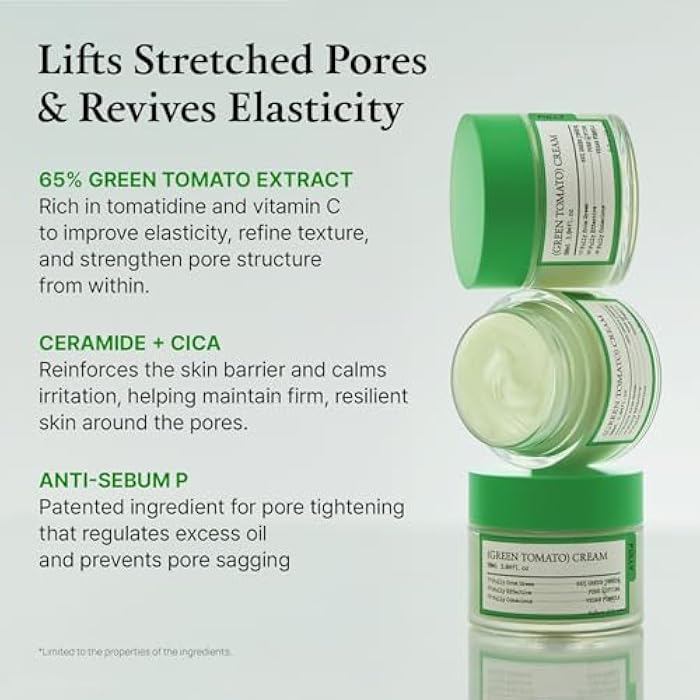 FULLY Green Tomato Facial Cream, Pore Lifting with 65% Green Tomato Extract and Vitamin C, Facial Moisturizer for Hydration and Elastcity, Fragrance Free, Vegan & Dermatologically Tested, 3.04 fl,oz - Image 4