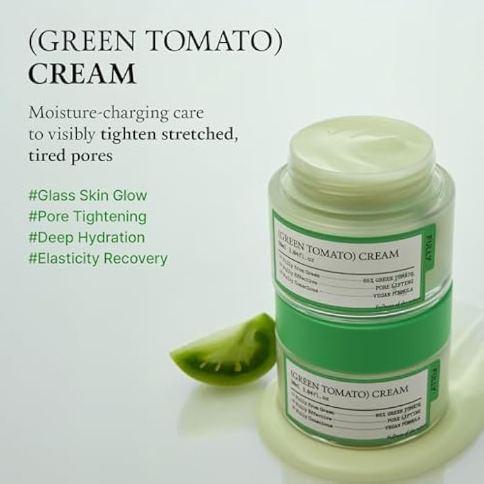 FULLY Green Tomato Facial Cream, Pore Lifting with 65% Green Tomato Extract and Vitamin C, Facial Moisturizer for Hydration and Elastcity, Fragrance Free, Vegan & Dermatologically Tested, 3.04 fl,oz - Image 2