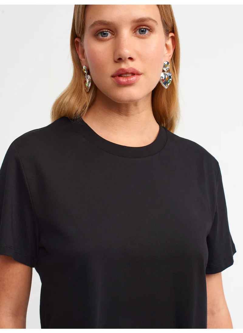 Dilvin 30159 Crew Neck T-Shirt-Black