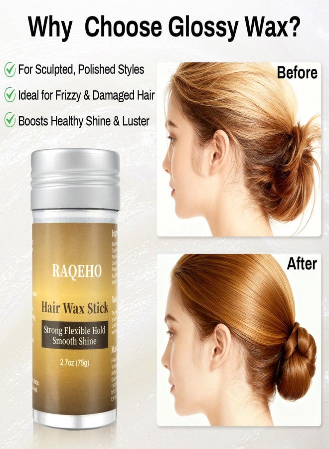 RAQEHO 2.7oz Hair Wax Stick - Glossy Hair Slick Back Stick for Flyaways Hair Tamer Wand Gel Sleek Pomade Balm for Glossy Look Seekers Hair Frizz, Styling, Smoothing, Finishing, Edge Control Tools - Image 5