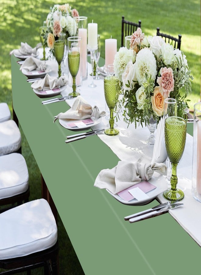CUUSNNY 4 Pack Sage Green Tablecloth Plastic,54 x 108 Inch Disposable Plastic Tablecloths Sage Green Baby Shower Decorations Rectangle Table Cover for Party Dinner Birthday Picnic Wedding Baby Shower - Image 5
