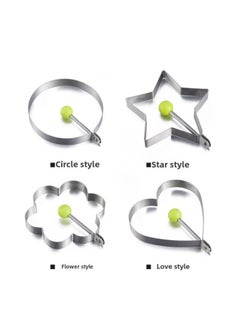 Generic Creative Stainless Steel Egg Frying Machine Heart-shaped Omelette Mold Heart-shaped Model Omelette Ring Fried Egg Steamed Lotus Bag Abrasive Tool-Specifications:Round Style  - Image 5