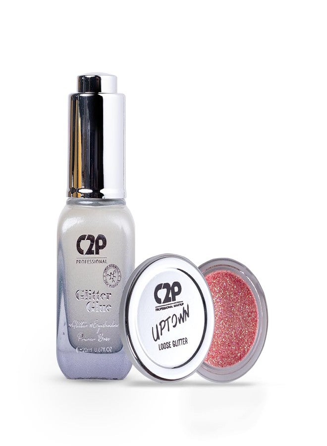 C2P PROFESSIONAL MAKEUP C2P Pro Sparkle Duo Glitter and Glue Kit - Eyeshadow for Eye & Body Makeup | Waterproof, Quick-Drying for Stunning Shimmer Looks (Flashy Pink 30) - Image 1