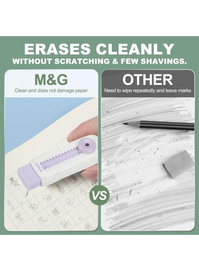M&G Sliding Retractable PVC Pencil Eraser with Push-Pull Design, Soft Rubber Eraser for Students, Kids, School, Office, Home, Artists and Architects, Purple, 1 Pack - Image 2