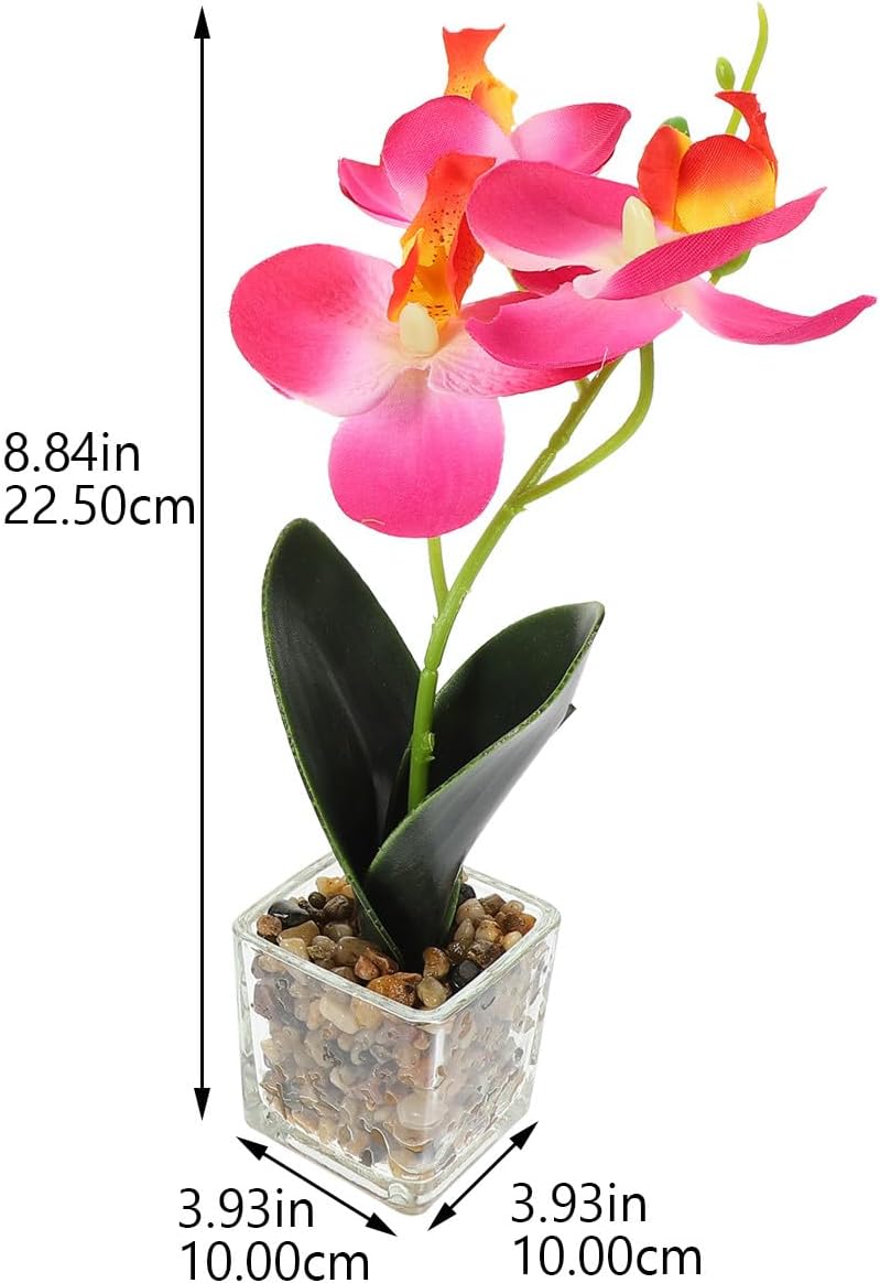 Artificial Phalaenopsis Décor Set 2pcs, Realistic Faux Butterfly Orchid Potted Plants, Indoor Office Decorative Fake Flower Bonsai for Home Table Display - Image 2