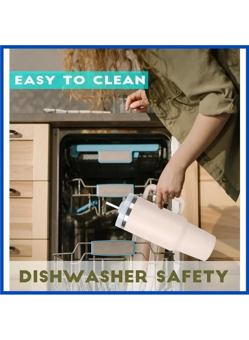 40oz الفولاذ المقاوم للصدأ كأس الآيس كريم مع القش ، كأس السيارة المحمولة ، كأس العزل والتبريد بسعة كبيرة - Image 4