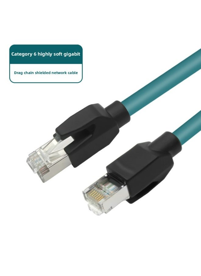 Generic Super Six Industrial Gigabit Profinet Servo EtherCAT High-soft Drag Chain Double Shielded Finished Twisted Pair Network Cable-Color:Dark Green (extra Category 6)-Cord Length:20m  - Image 1