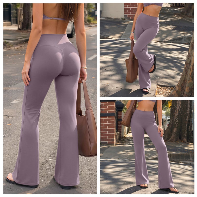 Brushed Yoga Pants High Waist Tummy Control Bootcut Running Fitness Pants for Women 4208 - Image 1