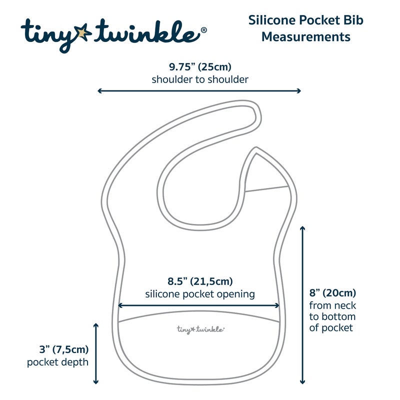 Tiny Twinkle Silicone Bibs for Babies 6-24 Months | Waterproof & Mess-Proof Feeding Bibs with Food Catcher Pocket | Baby Led Weaning, Toddler Essentials for Boys & Girls | Baby Shower - Image 4