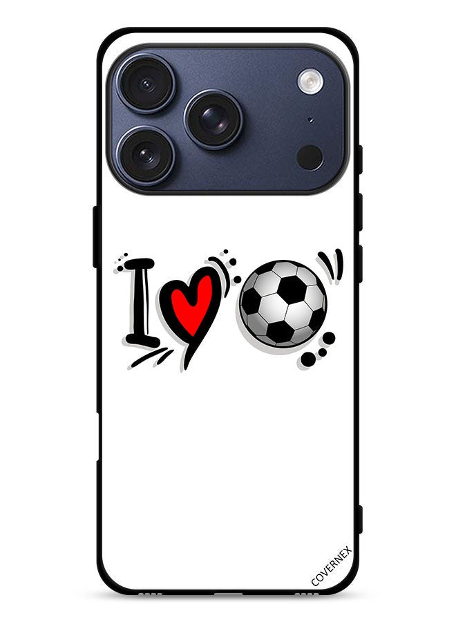 Covernex Apple iPhone 17 Pro Protective Case Cover I Love Football - Image 1
