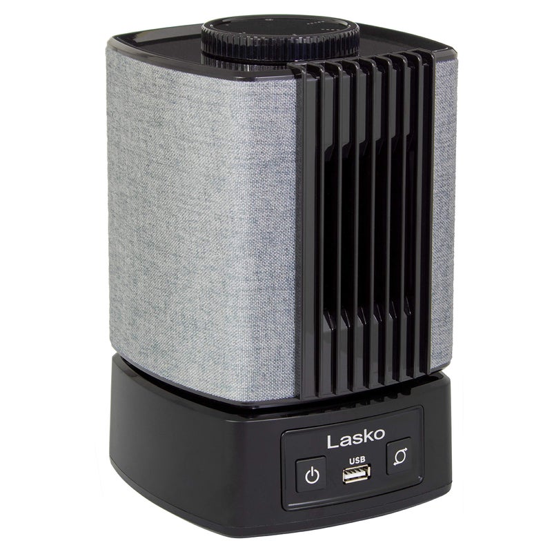 Lasko SlumberBreeze 2in1 Small Table Fan and White Noise Machine for Better Sleep in the Bedroom and Focus in the Home Office Black SB100