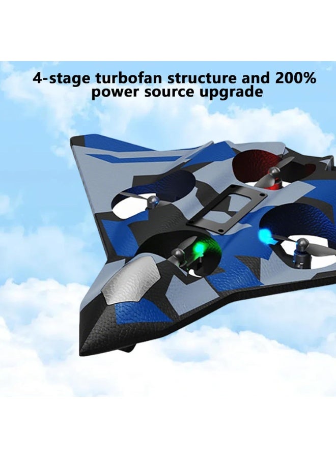 J27 2.4GHz RC Foam Airplane with LED Lights Remote Control Jet Toy 360° Flips One-Key Takeoff Safe Foam Design & Gyro Stability Great Gift for Kids & Adults - Image 2