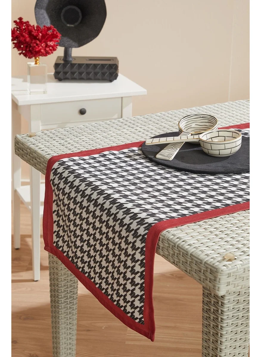 Ays Home Houndstooth Pattern Stain Resistant Runner