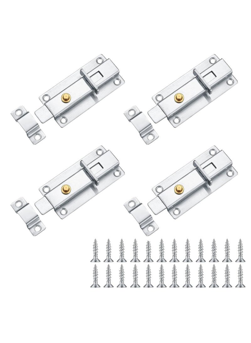 SYOSI 4 Inch Door Locks PCS Garden Gate Stainless Steel Latches Bolt Lock Latch Barrel Sliding with Padlock Hole for Wooden Gates Shed  - Image 1