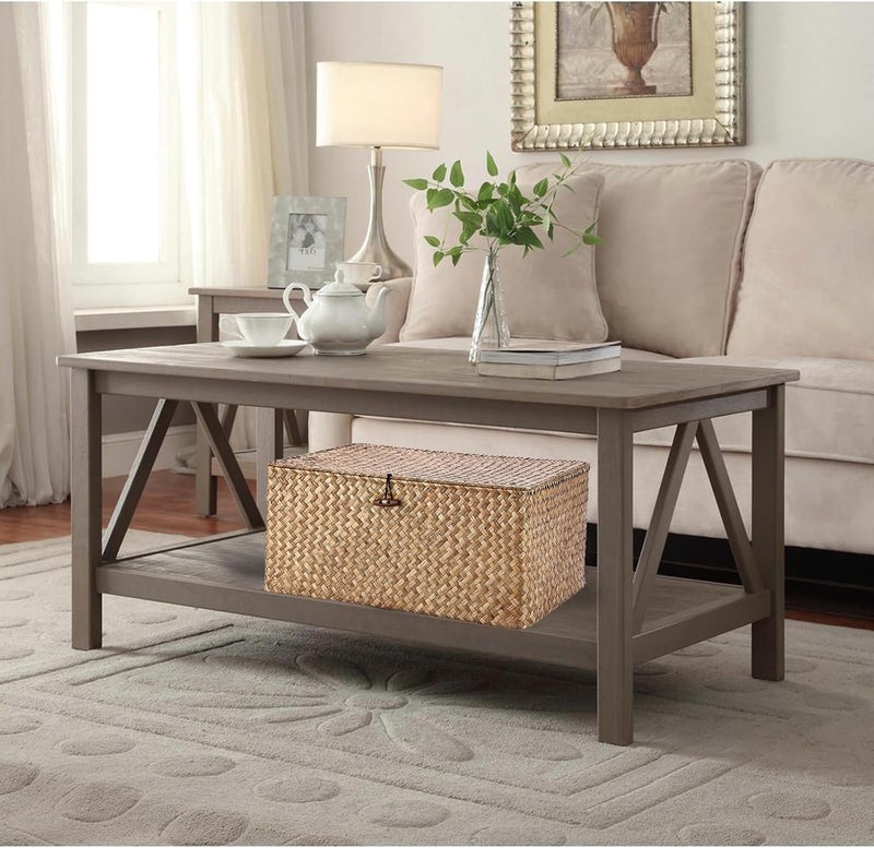 Hipiwe Wicker Shelf Baskets Bin with Lid, Handwoven Seagrass Basket Storage Bins Rectangular Household Basket Boxes for Shelf Wardrobe Home Organizer, Coffee X-Large - Image 4