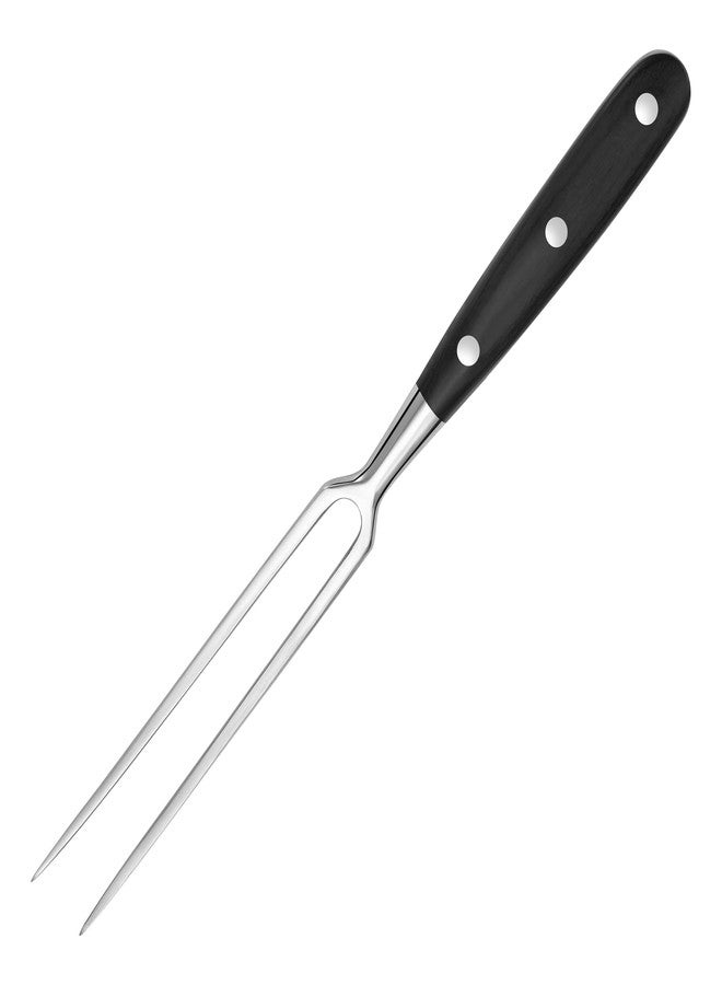 luvtree Heavy-Duty Stainless Steel Carving Fork with Black Wood-Sheathed Handle - Ideal for Turkey, Beef, Ham, BBQ, Grilling & Roasting - Image 1