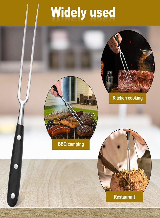 luvtree Heavy-Duty Stainless Steel Carving Fork with Black Wood-Sheathed Handle - Ideal for Turkey, Beef, Ham, BBQ, Grilling & Roasting - Image 4