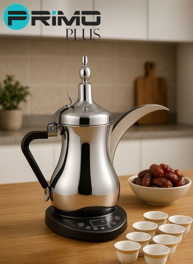 PRIMO PLUS Electric Saudi Coffee Maker, Primo Plus Electric Saudi Coffee Pot 600ml – Premium Modern Stainless Steel Design with Heat Retention, Precise Temperature Control, Light Indicator, Heat-Resistant Comfortable Handle, Safe and Easy to Use & Clean – Perfect for Arabic Coffee, Tea, Boiling Water, and Milk - Image 5