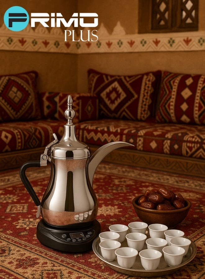 PRIMO PLUS Electric Saudi Coffee Maker, Primo Plus Electric Saudi Coffee Pot 600ml – Premium Modern Stainless Steel Design with Heat Retention, Precise Temperature Control, Light Indicator, Heat-Resistant Comfortable Handle, Safe and Easy to Use & Clean – Perfect for Arabic Coffee, Tea, Boiling Water, and Milk - Image 4