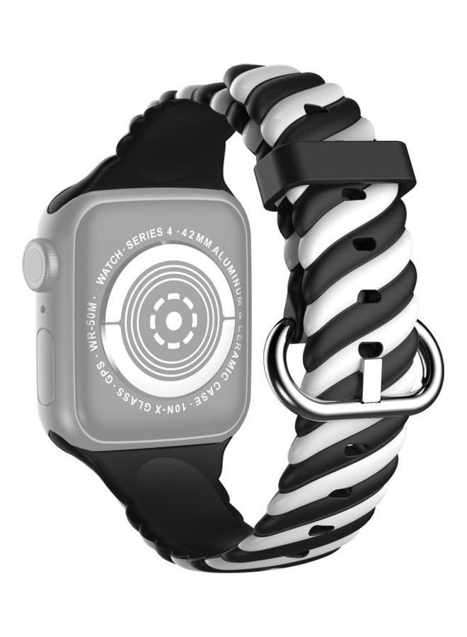 Replacement Watchband For Apple Watch Series 7/6/5/4/3/2/1/SE 38/40/41mm Black/White - Image 1