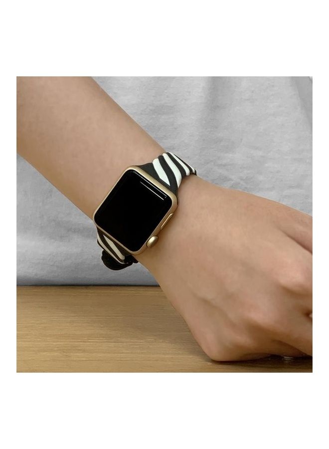 Replacement Watchband For Apple Watch Series 7/6/5/4/3/2/1/SE 38/40/41mm Black/White - Image 5