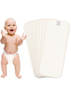 BEMBIKA Cloth Diaper For Inserts Natures Cloth Diaper Liner Reusable Washable Cotton Diaper Nappy Inserts For Baby Cloth Diapers (Set Of 10)(Bemboo Terry4 Layer)  - Image 1