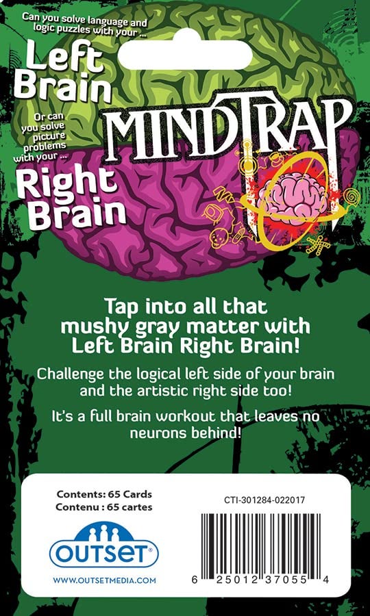 آوتسيت ميديا Outset Media MindTrap: Left Brain Right Brain - تحدي الجانب الأيسر والجانب الأيمن من دماغك - للاعب واحد أو أكثر من عمر 12 عامًا فما فوق - Image 2
