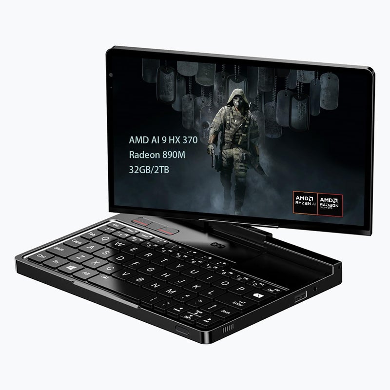 جهاز GPD Pocket 4 لابتوب ميني بشاشة تعمل باللمس 88 غلاف ألمنيوم UMPC نظام ويندوز 11 هوم مع معالج AMD Ryzen AI 9 HX 370 32GB2TB أسود كهرماني