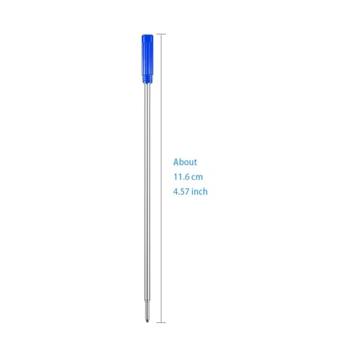 MengRan 4.5'' Ballpoint Ink Pen Refills for Twist Pens,1mm Medium Tip, Compatible with Cross Pen Refills (8511)(10 Pcs Blue Ink) - Image 2