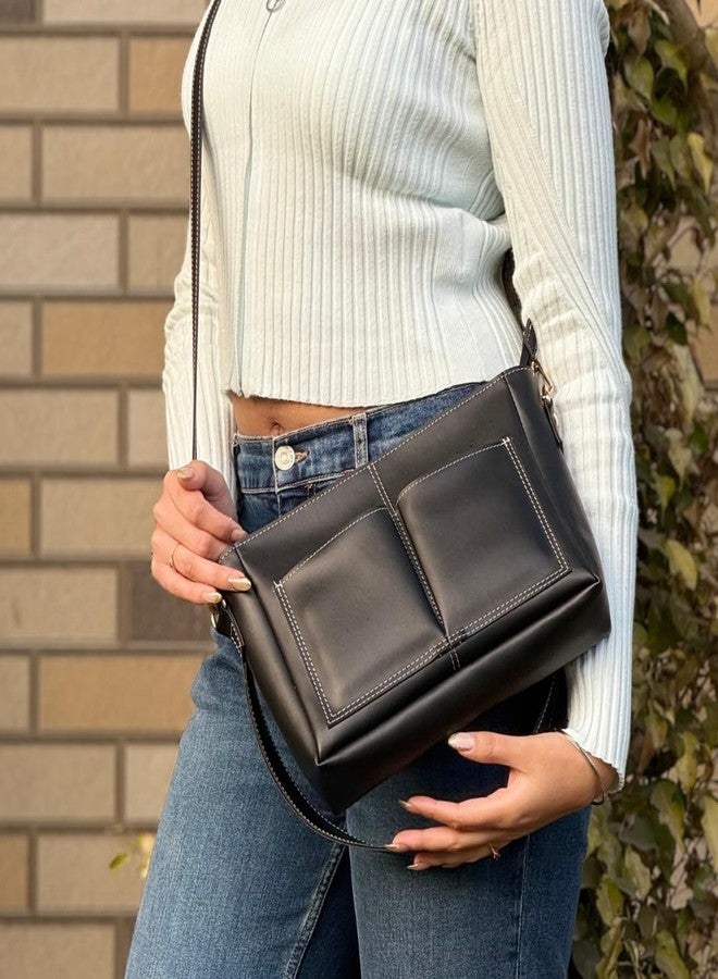 IMARS Premium Vegan Leather Multi-Strap Sling Bag | Compact Crossbody with Dual Detachable Straps - Image 5