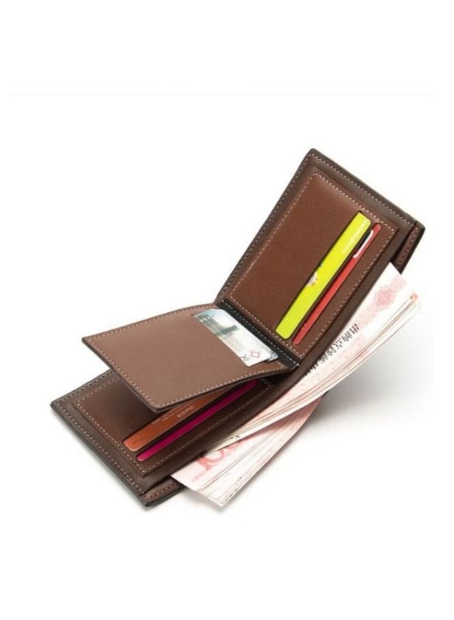 بايلليري محفظة رجالية Baellerry رجال الأعمال عارضة جلدية قصيرة أنيقة مريحة محفظة صغيرة سوداء - Image 4