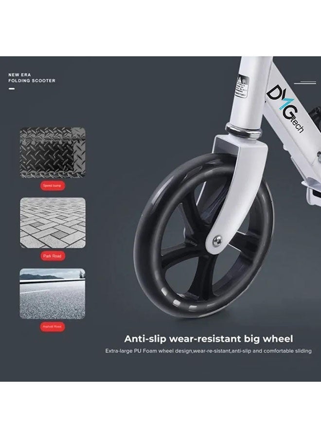 عربست سكوتر للكبار، سكوتر قابل للطي، مزود بفرامل قرصية، ونظام امتصاص صدمات مزدوج، وثلاثة مستويات لتعديل الارتفاع، يتحمل وزنًا يصل إلى 150 كجم، سكوتر مناسب للقفز الحر للأولاد والبنات - Image 4