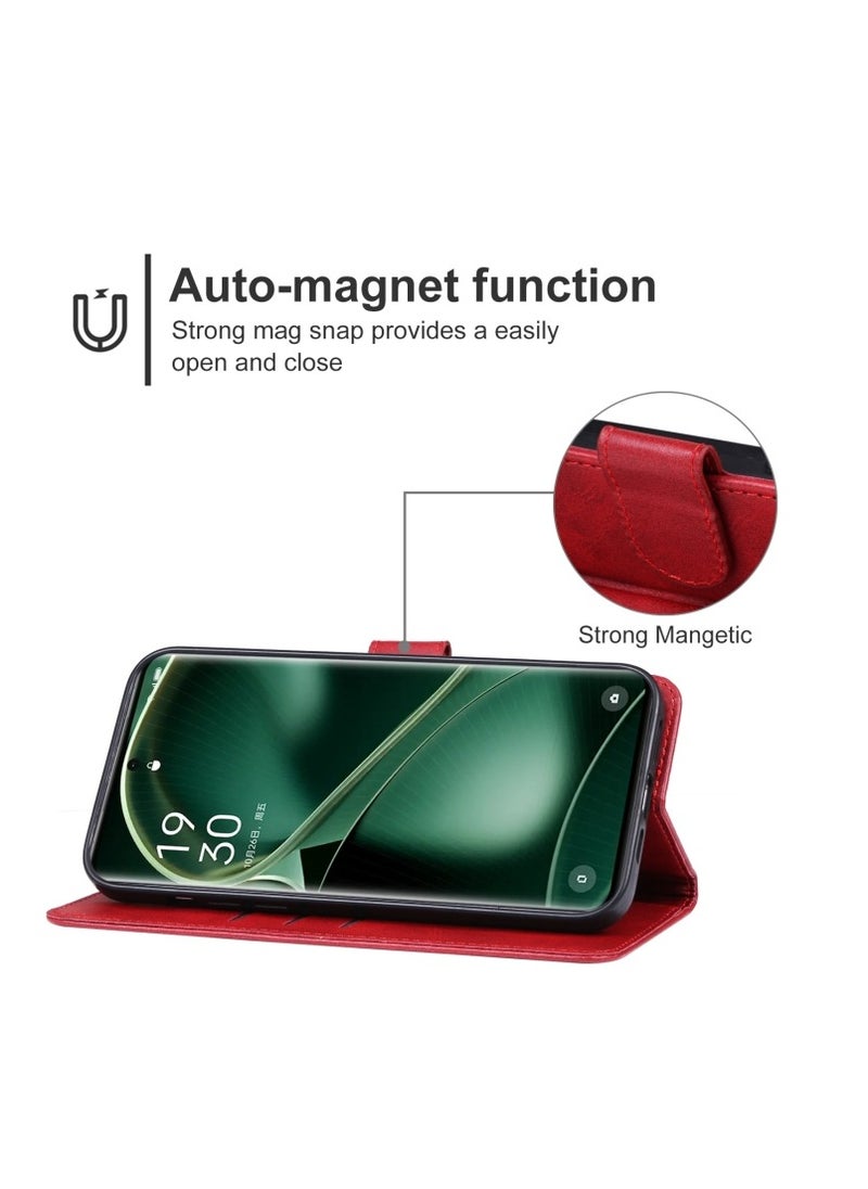 For OPPO Find X7 Ultra Leather Phone Case(Red)  - Image 4