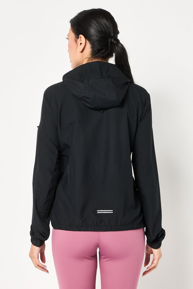 Nike Women Standard Fit Long Sleeve Running Jacket, Black - Image 4