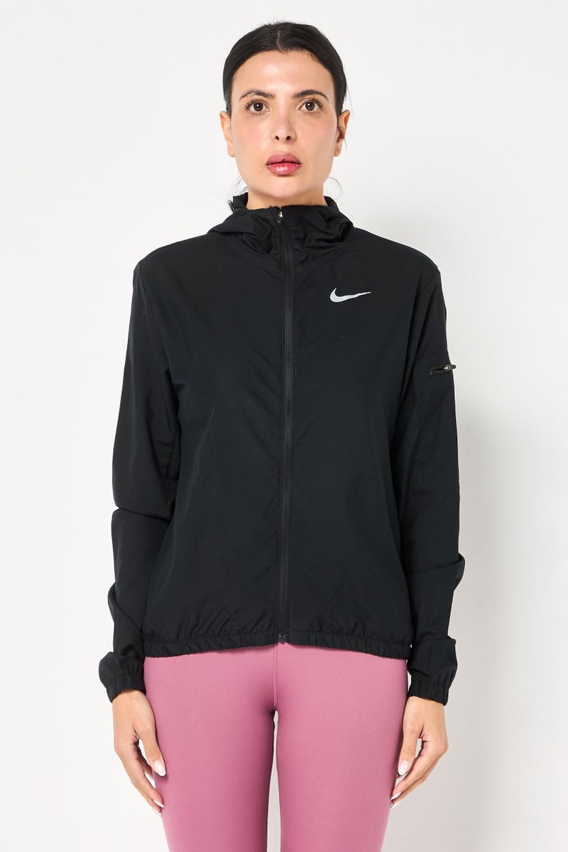 Nike Women Standard Fit Long Sleeve Running Jacket, Black - Image 1