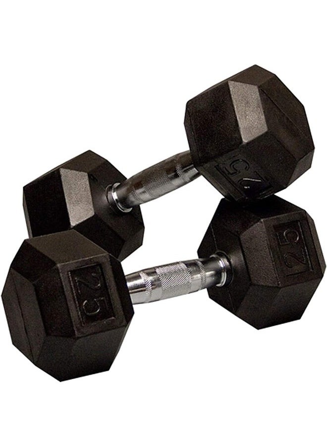 BODY SCULPTURE Hex Rubber Dumbbell - 25Kg (1 Pair)  - Image 1