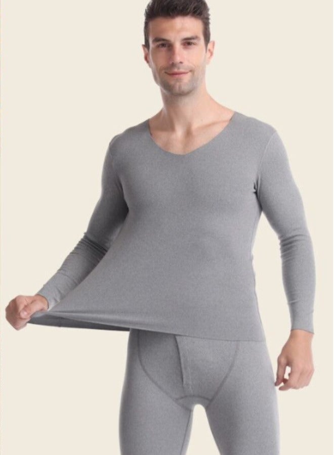Men's Thermal Underwear Sets Top and Long Johns Fleece Sweat Quick Drying Thermo Base Layer Base Layer Men Cold Weather Top Bottom for Men Gray  - Image 1