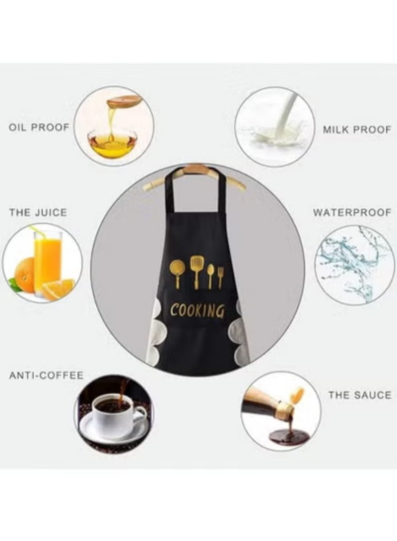 مريلة الطهي، مريلة عابرة للظهر للنساء والرجال، مريلة مقاومة للماء من PVC مع جيوب كبيرة، لتجفيف اليدين، مريلة مطبخ للطبخ والخبز والحلاق والشواء والأعمال الخشبية واللحام وعمل النجار. - Image 2