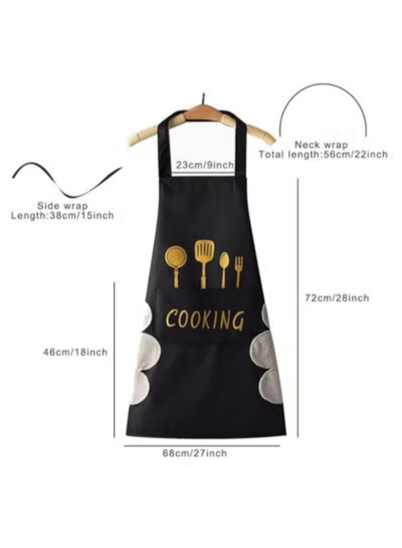 مريلة الطهي، مريلة عابرة للظهر للنساء والرجال، مريلة مقاومة للماء من PVC مع جيوب كبيرة، لتجفيف اليدين، مريلة مطبخ للطبخ والخبز والحلاق والشواء والأعمال الخشبية واللحام وعمل النجار. - Image 3