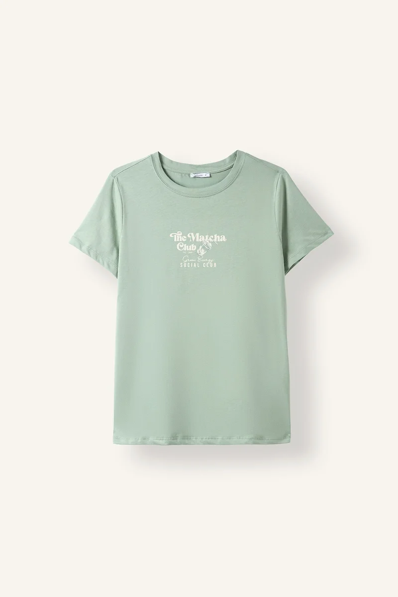 Defacto Regular Fit Crew Neck Slogan Pattern Short Sleeve T-Shirt