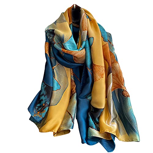 NUWEERIR Womens 100% Large Mulberry Silk Scarf Long Satin Scarf Fashion Lightweight Wraps - Image 2