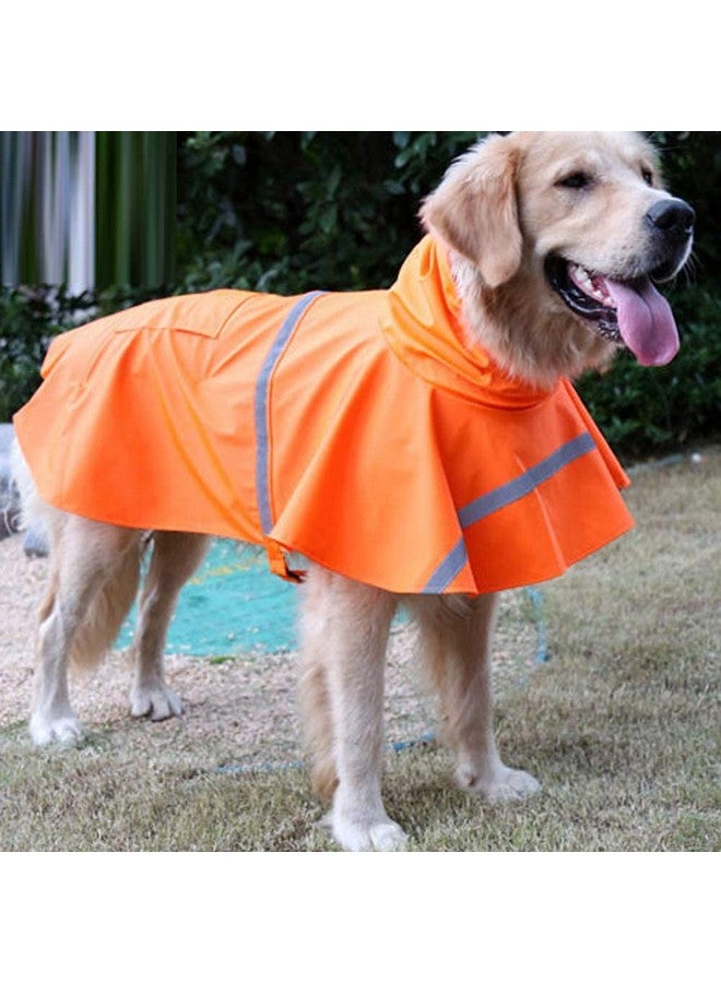 Mikayoo Adjustable Large Dog Raincoat with Strip Reflective - Waterproof Pet Rain Jacket Hoodie Poncho,for Large and Medium Dogs (Orange,XXL) - Image 5