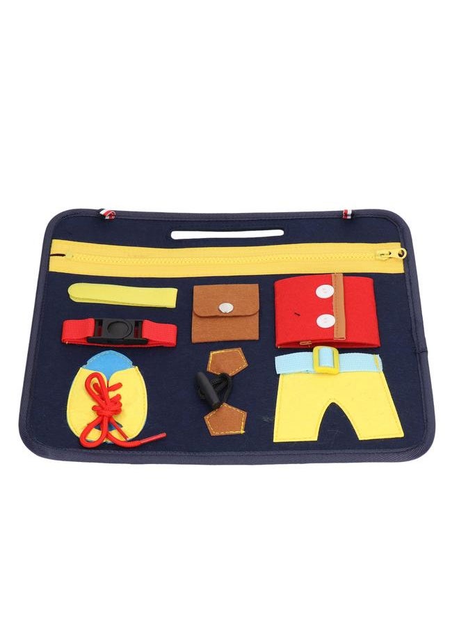 نيبمينينت Busy Board Portable Dark Blue Montessori Felt for Toddlers Autism Training Toy Educational Teaching Aids  - Image 4